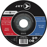 A60PX Power-Xtreme Cut-Off Wheel, 6" x 3/64", 7/8" Arbor, Type 27, 10200 RPM OSI Industrial Sales