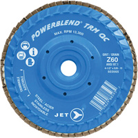 PowerBlend TRM QC Trimmable Flap Disc, 4-1/2" x 5/8"-11, Type 27, Z60 Grit, Zirconia Alumina OSI Industrial Sales