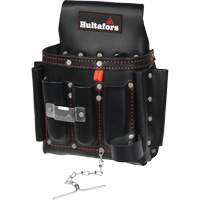 Electrician's Tool Pouch, Leather, 8 Pockets, Black OSI Industrial Sales