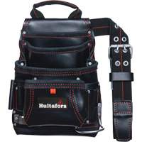 Carpenter's Nail & Tool Bag, Leather, 11 Pockets, Black OSI Industrial Sales