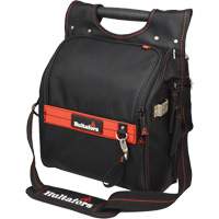 Zippered Professional Electrician's Tool Pouch, Ballistic Polyester, 19 Pockets, Black/Red OSI Industrial Sales