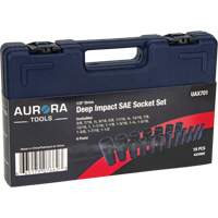 SAE Socket Set, 19 Pcs, Impact, 1/2" Drive Size, Deep OSI Industrial Sales