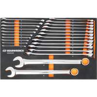 12-Point Long Pattern Combination Metric Wrench Set in Foam Storage Tray, Open-Ended, 24 Pieces, Metric OSI Industrial Sales