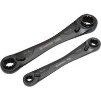 X6 4-in-1 Black Oxide Spline Ratcheting SAE Wrench Set, 2 Pieces, Imperial OSI Industrial Sales