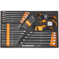 Jeu de cl&eacute;s mixtes et hex &agrave; 6 pans dans un plateau de rangement en mousse OSI Industrial Sales