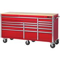 PRC7215 Pro Series Roller Cabinet, 15 Drawers, 72" W x 24" D x Red OSI Industrial Sales