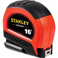 High-Visibility LEVERLOCK&reg; Tape Measure, 16', Imperial Graduations OSI Industrial Sales