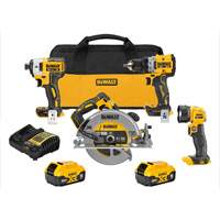 Ensemble de quatre outils combin&eacute;s sans fil et sans balai XR, Lithium-ion, 20 V OSI Industrial Sales