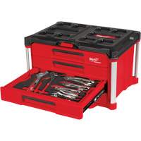 64-Piece Hand Tool Set with PACKOUT 4 Drawer Tool Box, 16-3/10" x 22-1/5" x 14-3/10", Black/Red OSI Industrial Sales