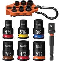 Grab-And-Go Impact Socket Set, SAE, 7 Pcs, Impact, 3/8" Drive Size OSI Industrial Sales