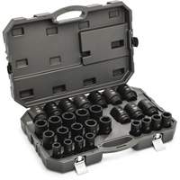 6 Point Metric Socket Set, 28 Pcs, Impact, 3/4" Drive Size, Deep OSI Industrial Sales