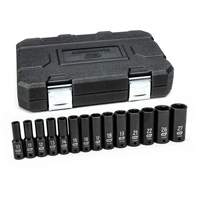 6 Point Metric Socket Set, 14 Pcs, Impact, 1/2" Drive Size, Deep OSI Industrial Sales