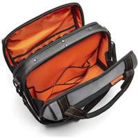 17" Tradesman Closed Top Tool Bag, Polyester, 3 Pockets, Black/Grey/Orange OSI Industrial Sales