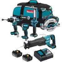 LXT Brushless Cordless 5 Tool Combo Kit, Lithium-Ion, 18 V OSI Industrial Sales