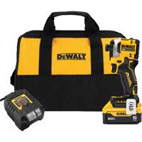 ATOMIC Brushless Cordless 3-Speed Impact Driver Kit, 1/4", 1825 in-lbs Max. Torque, 20 V, Lithium-Ion OSI Industrial Sales