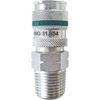 QUIKSILVER Ultraflo 7.8 mm Quick Coupler, Zinc-Plated Steel, 1/2", Male NPT, 362 PSI OSI Industrial Sales