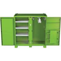 Armoire ventil&eacute;e pour le rangement d'&eacute;PI sur place, Acier, Vert lime haute visibilit&eacute; OSI Industrial Sales