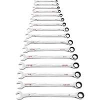 Jeu de cl&eacute;s SAE 120XP Universal Spline XL, Combinaison &agrave; cliquet, 16 morceaux, Imp&eacute;rial OSI Industrial Sales