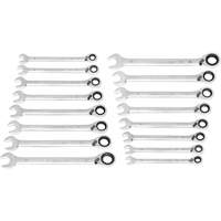 Jeu de cl&eacute;s r&eacute;versibles &agrave; 12 pans et 90 dents, Cl&eacute; polygonale, 16 morceaux, M&eacute;trique OSI Industrial Sales