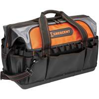 Sac &agrave; outils 20" pour entrepreneur, 1680 Denier/Polyester, 31 pochettes, Noir/Gris/Orange OSI Industrial Sales
