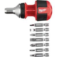 8-in-1 Compact Ratcheting 1/4" Drive Multi-Bit Driver, Cushion Grip Handle OSI Industrial Sales