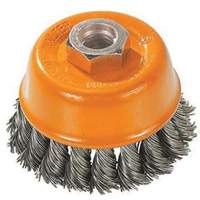 Knot-Twisted Wire Cup Brush, 3" Dia. x M10x1.25 Arbor OSI Industrial Sales
