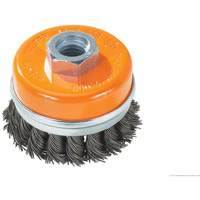 Knot-Twisted Wire Cup Brush with Ring, 4" Dia. x 5/8"-11 Arbor OSI Industrial Sales