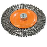 Brosse &agrave; fils nou&eacute;s pour cordons de soudure, Dia. 6-7/8'', Fils 0,02", Arbre 5/8"-11, Acier OSI Industrial Sales