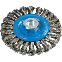 Brosse rotative &agrave; fils nou&eacute;s large, Arbre 5/8"-11, Acier OSI Industrial Sales