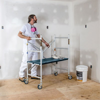 Mobile Work Scaffolding - Mini Scaffoldings, Aluminum Frame, 42" D x 48-1/2" H OSI Industrial Sales
