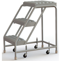 Rolling Ladder, 3 Steps, 16" Step Width, 30" Platform Height, Aluminum OSI Industrial Sales