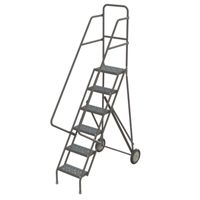 Steel Rolling Ladder, 6 Steps, 16" Step Width, 60" Platform Height, Steel OSI Industrial Sales