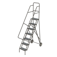 Steel Rolling Ladder, 7 Steps, 16" Step Width, 70" Platform Height, Steel OSI Industrial Sales