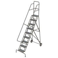 &eacute;chelles roulantes en acier, 9 marches, Largeur de la marche 16", Hauteur de la plateforme 90", Acier OSI Industrial Sales