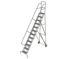Rolling Ladder, 12 Steps, Serrated, 126" High OSI Industrial Sales
