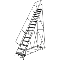 &eacute;chelles roulantes multidirectionnelles, 15 marches, Largeur de la marche 24", Hauteur de la plateforme 150", Acier OSI Industrial Sales