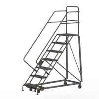 Heavy Duty Safety Slope Ladder, 7 Steps, Perforated, 50° Incline, 70" High OSI Industrial Sales