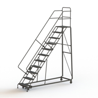 Heavy Duty Safety Slope Ladder, 11 Steps, Serrated, 50° Incline, 110" High OSI Industrial Sales