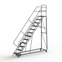 Heavy Duty Safety Slope Ladder, 12 Steps, Serrated, 50° Incline, 120" High OSI Industrial Sales