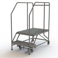 Mobile Work Platform, Steel, 2 Steps, 20" H, 35" D, 24" Step, Serrated OSI Industrial Sales