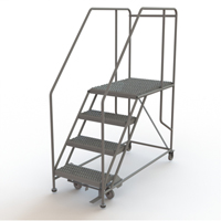 Mobile Work Platform, Steel, 4 Steps, 40" H, 35" D, 24" Step, Serrated OSI Industrial Sales