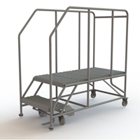 Mobile Work Platform, Steel, 2 Steps, 20" H, 47" D, 24" Step, Serrated OSI Industrial Sales