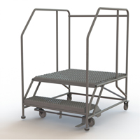Mobile Work Platform, Steel, 2 Steps, 20" H, 36" D, 36" Step, Serrated OSI Industrial Sales