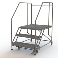 Mobile Work Platform, Steel, 3 Steps, 30" H, 36" D, 36" Step, Serrated OSI Industrial Sales