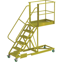 Cantilever Rolling Ladder, Supported, 6 Steps, 40" Platform Depth, 60" Platform Height OSI Industrial Sales