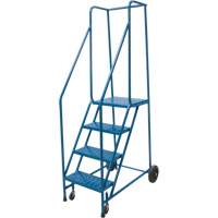 Rolling Step Ladder, 4 Steps, 18" Step Width, 37" Platform Height, Steel OSI Industrial Sales