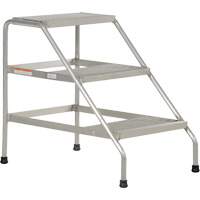 Aluminum Step Stand, 3 Step(s), 22-13/16" W x 34-9/16" L x 30" H, 500 lbs. Capacity OSI Industrial Sales