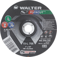 Meules &agrave; moyeu d&eacute;port&eacute; Flexcut, 7", 60 Grain, Oxyde d'aluminium, 7/8", 8600 Tr/min, Type 29 OSI Industrial Sales