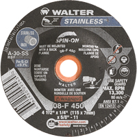 Depressed Centre Grinding Wheels - Stainless Type 27, 4-1/2" x 1/4", 5/8"-11 Arbor, Type 27S OSI Industrial Sales