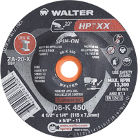 Double-X Depressed Centre Grinding Wheel, 4-1/2" x 1/4", 5/8"-11 Arbor, Type 27S OSI Industrial Sales